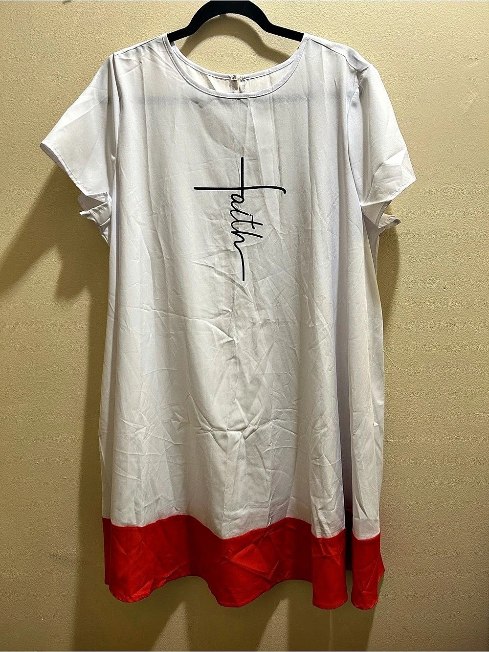 Color Block Maxi Dress in White & Red